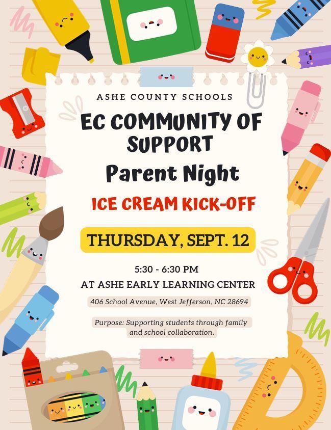 EC COMMUNITY OF  SUPPORT Parent Night